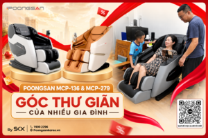 Ghế massage Poongsan MCP-136 và MCP-279 trong không gian gia đình