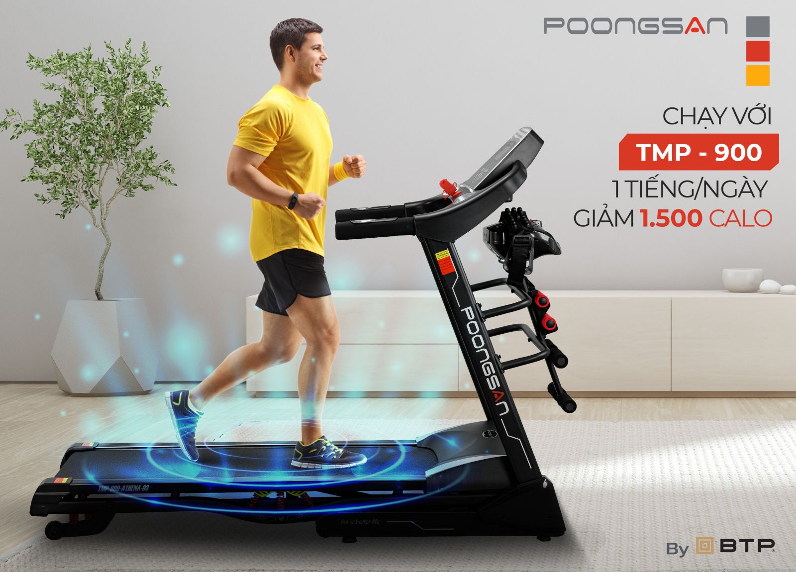 Chạy với Poongsan TMP-900 1 tiếng/ngày giảm 1500 calo - TMP-900