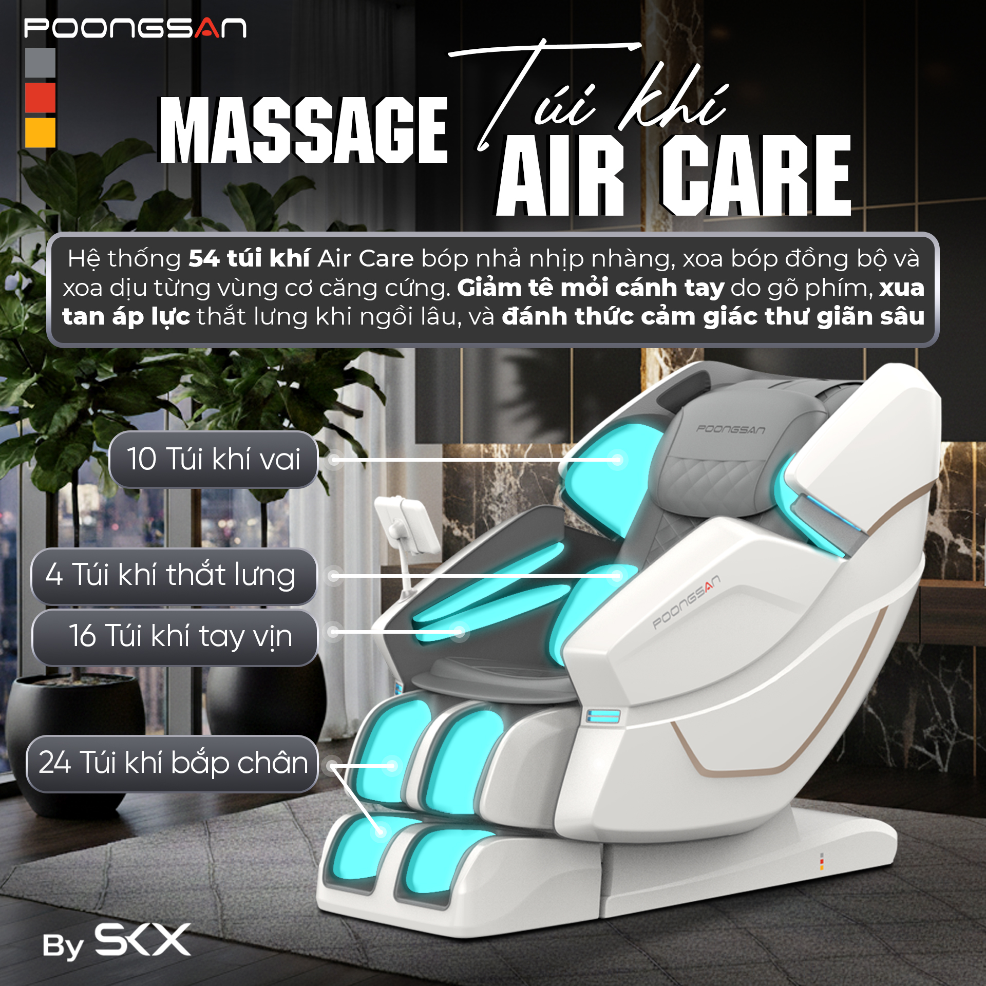 Massage túi khí toàn diện - Ôm trọn, thư giãn sâu - MCP-426