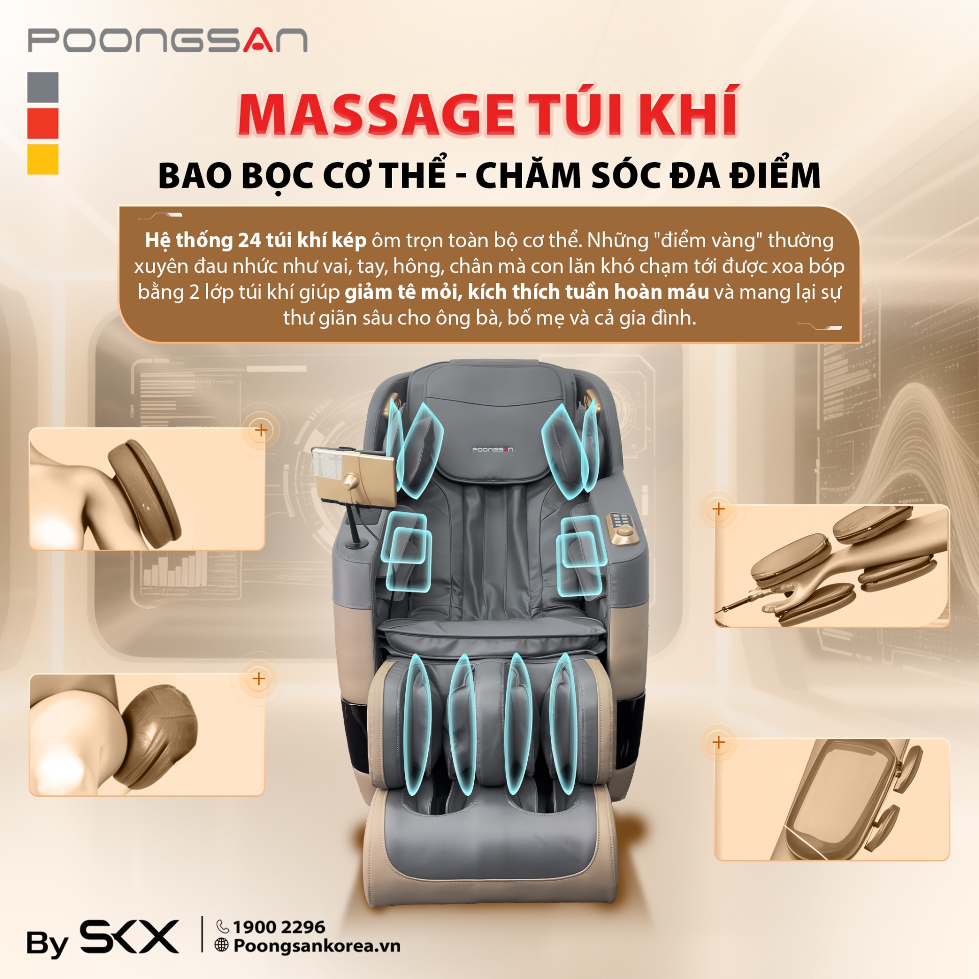 Massage túi khí bao bọc cơ thể, chăm sóc đa điểm - MCP-138