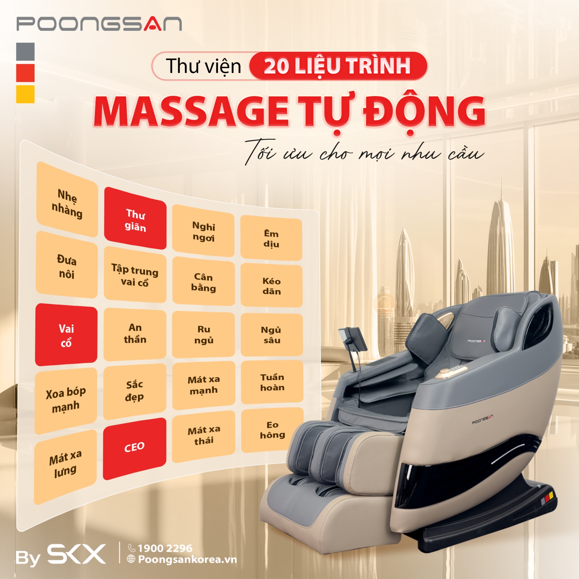 20 chương massage tự động phù hợp với mọi nhu cầu - MCP-138