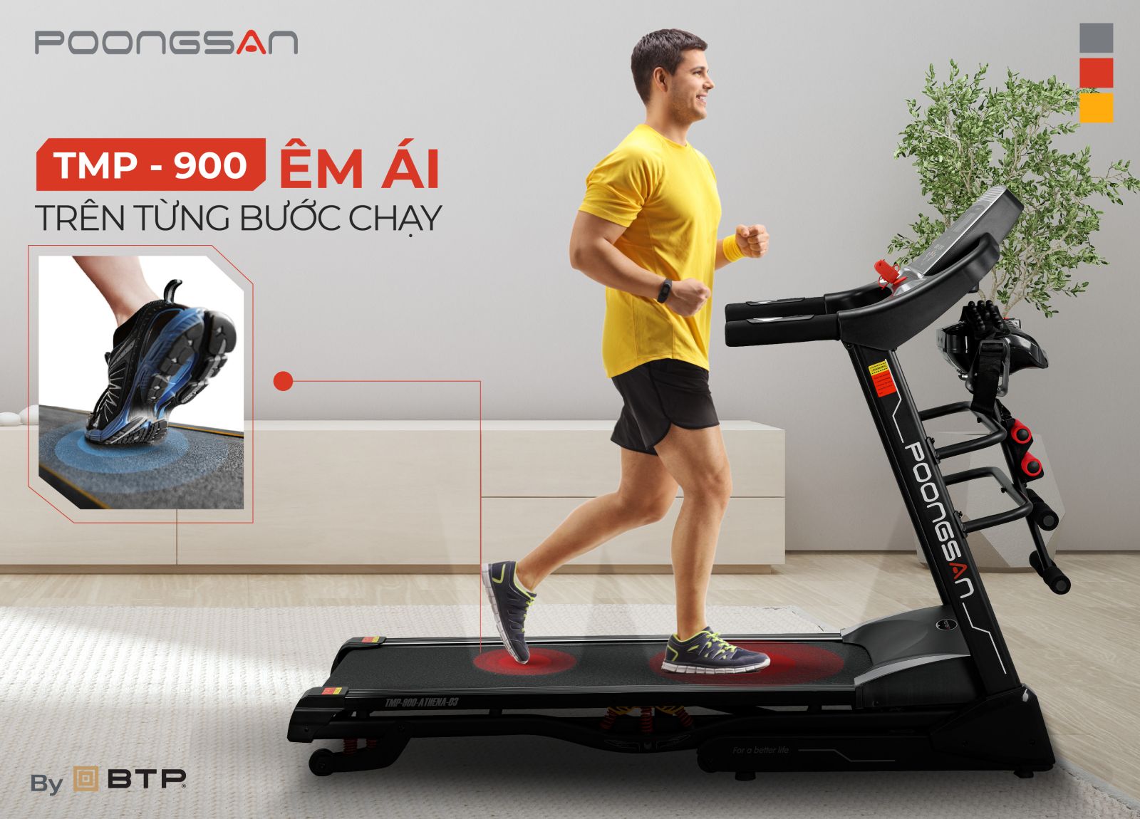 Poongsan TMP-900 đa năng - Êm ái trên từng bước chạy - TMP-900