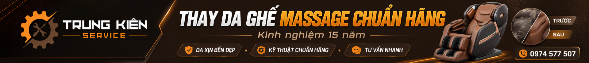 Thay da ghế massage chuẩn hãng tại Trung Kiên Service