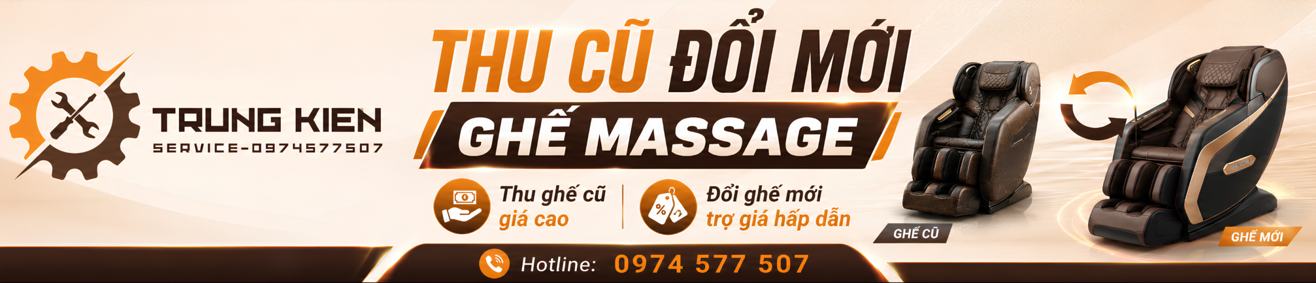 Thu cũ đổi mới ghế massage tại Trung Kiên Service