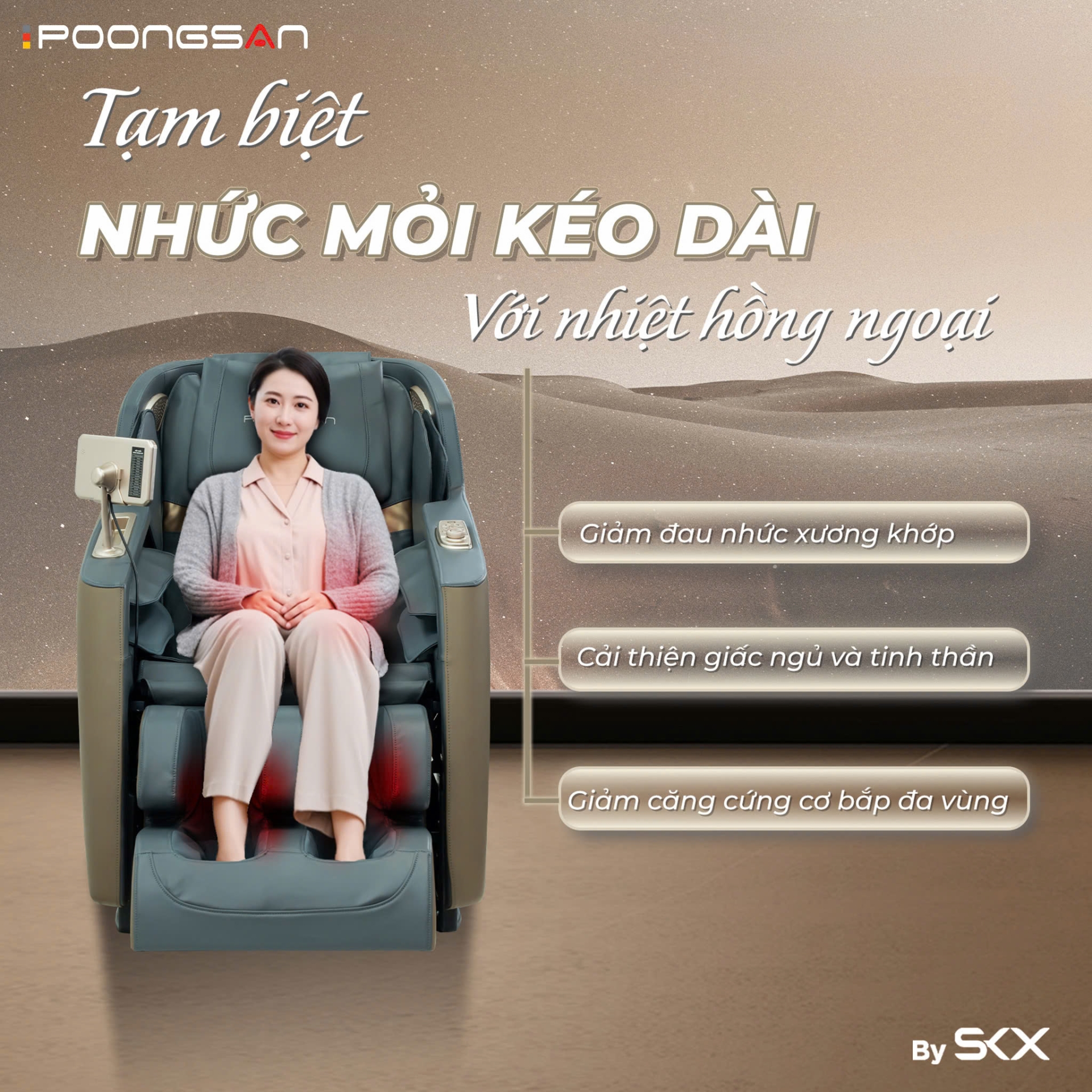 Nhiệt hồng ngoại - Hơi ấm xoa dịu, tăng hiệu quả giảm đau - MCP-106