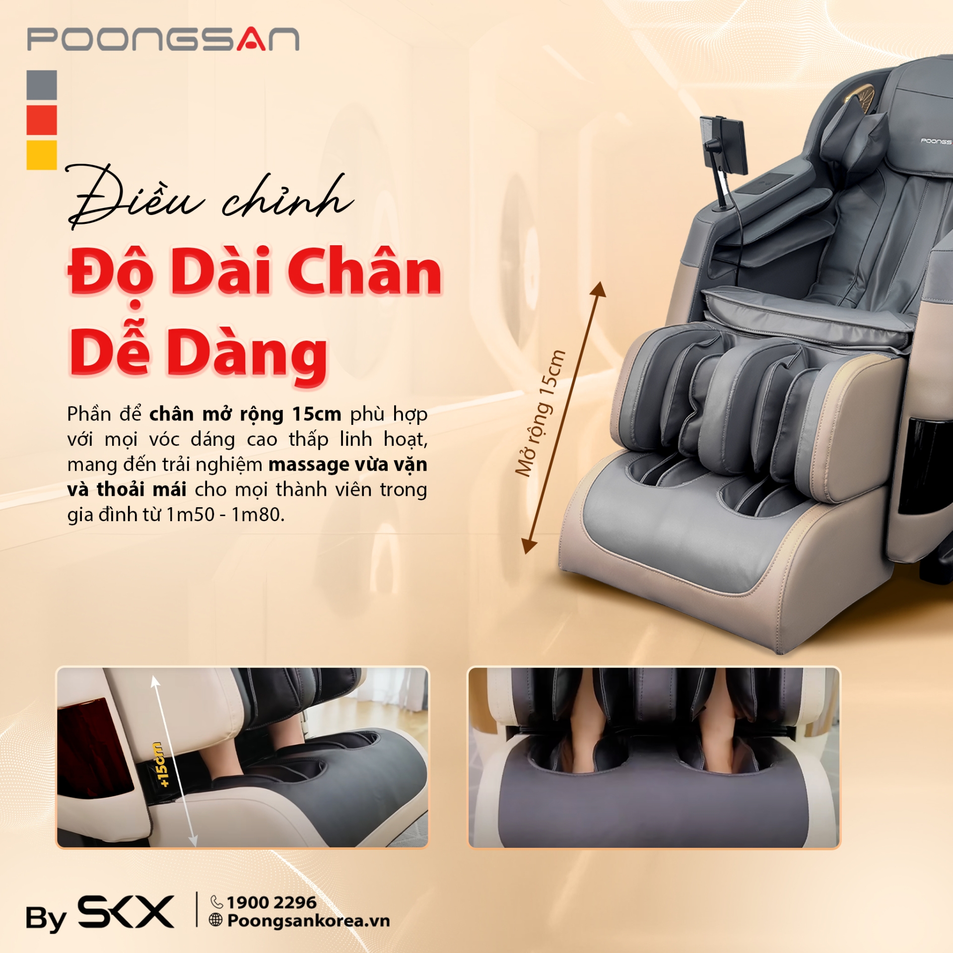 Điều chỉnh độ dài chân dễ dàng linh hoạt cho mọi vóc dáng - MCP-138