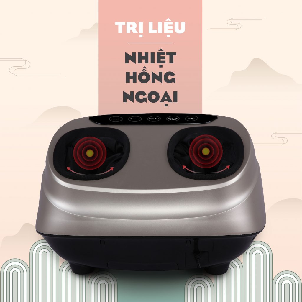 Sử dụng công nghệ sưởi ấm nhiệt hồng ngoại ở ngay vị trí massage lòng bàn chân - MFP-002