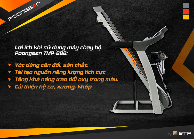 Lợi ích khi sử dụng máy chạy bộ Poongsan TMP-888 - TMP-888
