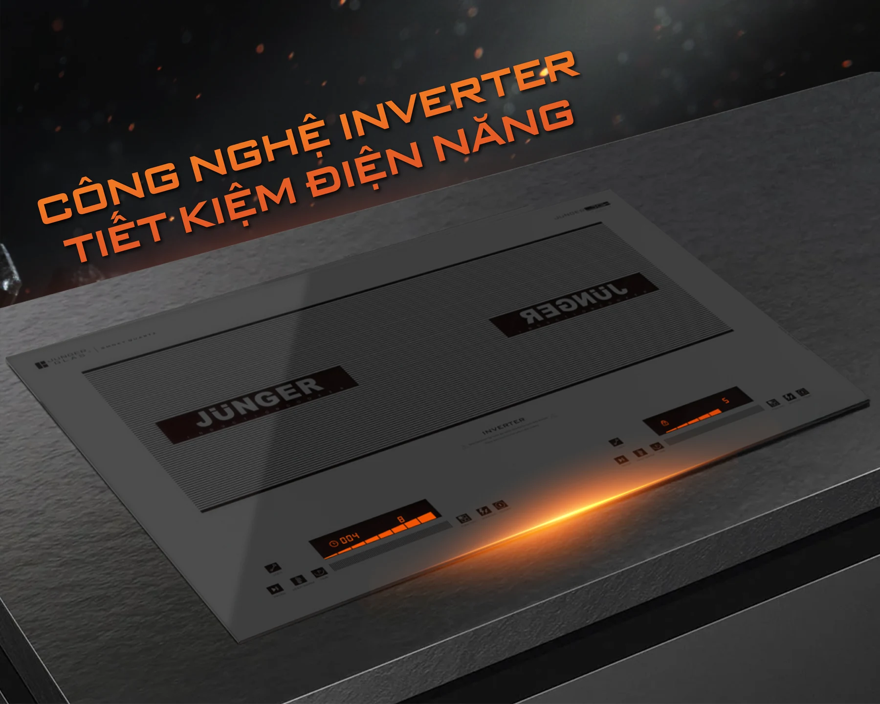 Bếp từ đôi Junger CEJ-221-INVERTER - tổng công suất 4.400w