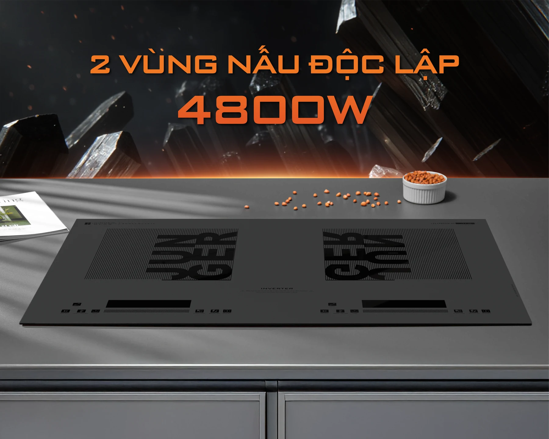 Bếp từ đôi Junger JG CEJ-226-INVERTER - inverter giữ nhiệt ổn định