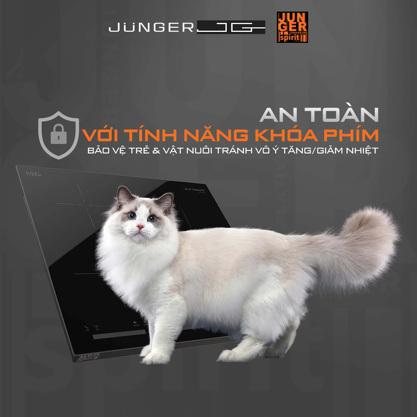 Bếp từ hồng ngoại 3 vùng nấu Junger JG CEJ-300-IIF - khung chịu lực và quạt tản nhiệt