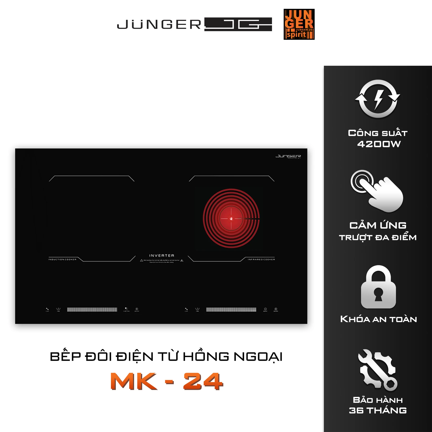 Bếp từ hồng ngoại Junger JG MK-24 - hỗ trợ kỹ thuật từ trung kiên service