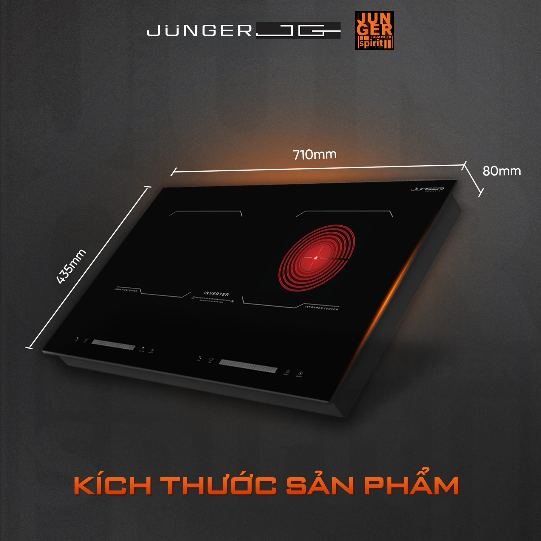 Bếp từ hồng ngoại Junger JG MK-24 - kết hợp từ và hồng ngoại