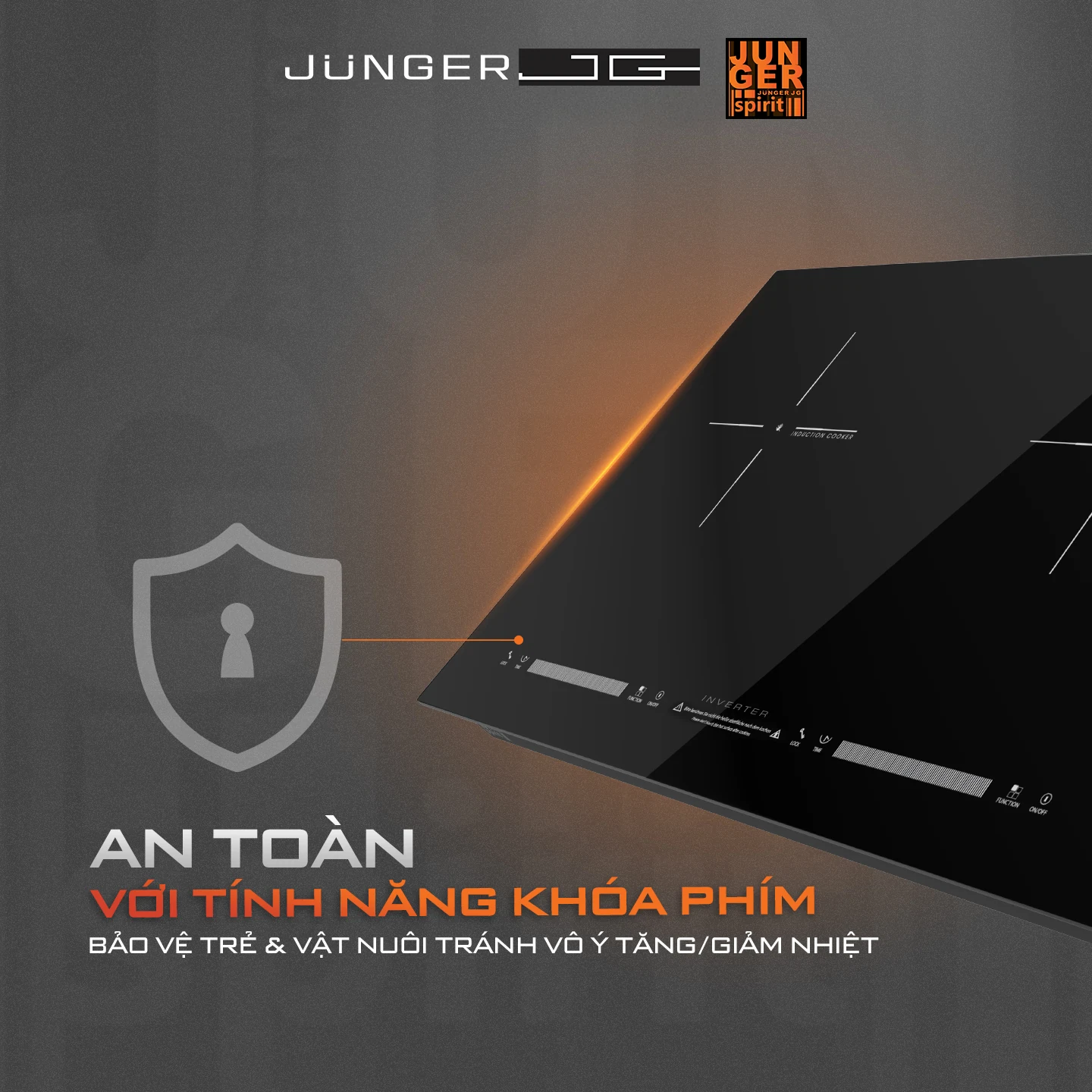 Bếp từ đôi Junger JG NKD-22+ - linh hoạt lắp âm hoặc đặt dương