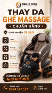 Thay da ghế massage chuẩn hãng tại Trung Kiên Service